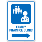Family Practice Clinic With Right Arrow Hospital Sign