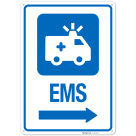 EMS With Right Arrow Hospital Sign