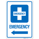 Emergency With Left Arrow Hospital Sign
