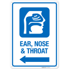 Ear Nose and Throat With Left Arrow Hospital Sign
