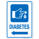 Diabetes With Left Arrow Hospital Sign