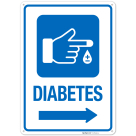 Diabetes With Right Arrow Hospital Sign