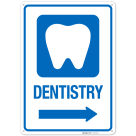 Dentistry With Right Arrow Hospital Sign
