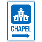 Chapel With Right Arrow Hospital Sign