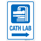 Cath Lab Catheterization Graphic With Right Arrow Hospital Sign