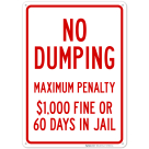 Maximum Penalty $1000 Fine Or 60 Days In Jail Sign