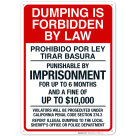 Dumping Is Forbidden By Law Bilingual Sign