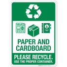 Recycle Paper And Cardboard Please Recycle Sign
