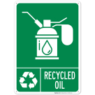 Recycled Oil With Graphic and Recycling Symbol Sign