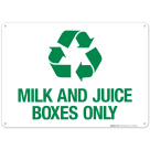 Milk and Juice Boxed Only Sign