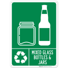 Mixed Glass Bottles And Jars Sign
