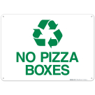 No Pizza Boxes With Recycle Symbol Sign