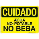 Caution Non Potable Water Do Not Drink Spanish Sign