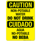 Caution Non Potable Water Do Not Drink Bilingual Sign