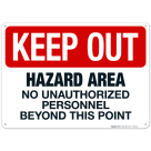 Hazard Area No Unauthorized Personnel Beyond This Point Sign