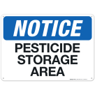Notice Pesticide Storage Area Sign