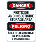 Danger Pesticide And Insecticide Storage Area Bilingual Sign
