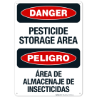 Danger Pesticide Storage Area Bilingual Sign