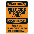 Warning Pesticide Storage Area Bilingual Sign