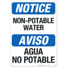 Notice Non Potable Water Bilingual Sign