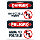 Danger Non Potable Water Bilingual Sign