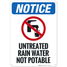 Untreated Rain Water Not Potable Sign