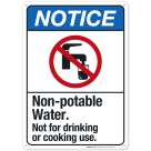 Non Potable Water Not For Drinking Or Cooking With Symbol Sign