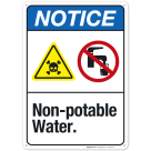 Non Potable Water With Symbols Sign