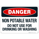 Non Potable Water Do Not Use For Drinking Or Washing Sign
