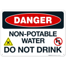 Non Potable Water Do Not Drink With Symbols Sign