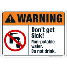 Non Potable Water Do Not Drink With Symbol Sign