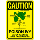 Caution Poison IVY Stay On Designated Trails To Avoid Contact Sign