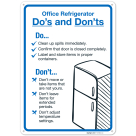 Office Refrigerator Dos And Do Nots With Graphic Sign