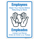 Employees Wash Hands Before Returning Work Sign