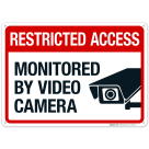 Monitored By Video Camera With Graphic Sign, (SI-7069)