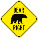 Bear Keep Right Sign
