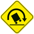 Truck Rollover Warning Sharp Right Turn With Graphic Sign