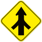 Intersection Merging Graphic Sign