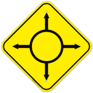 Circular Intersection With Arrow Sign