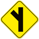 Side Road On Left Graphic Sign