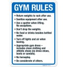 Gym Rules Return Weights To Rack After Use Sanitize Equipment After Use Sign