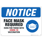 Face Mask Required Even For Those With Covid-19 Vaccination Sign