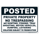 Posted Private Property Sign, No Trespassing Sign