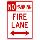 No Parking Bidirectional Fire Lane Sign