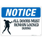 All Doors Must Remain Locked During Zombie Attacks With Graphic Sign