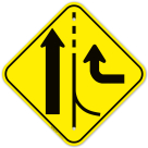 Right Added Lane Graphic Sign