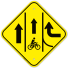 Bike Traffic Merging Sign