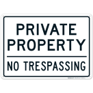 Private Property No Trespassing Sign, (SI-72004)