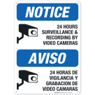 Video Surveillance Sign, CCTV Camera Warning Sign, Bilingual
