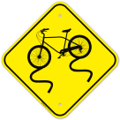 Slippery When Wet Bicycle Graphic Sign